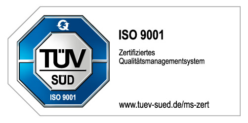 Zertifiziertes Qualitätsmanagements des TÜV Süd ISO 9001